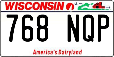 WI license plate 768NQP