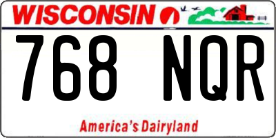 WI license plate 768NQR