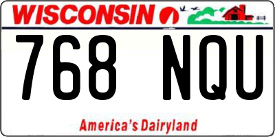 WI license plate 768NQU