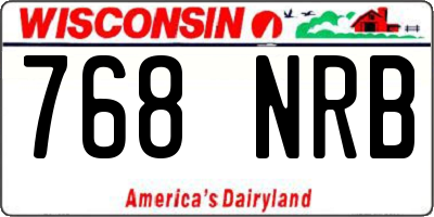 WI license plate 768NRB