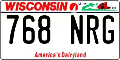 WI license plate 768NRG