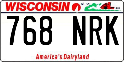 WI license plate 768NRK
