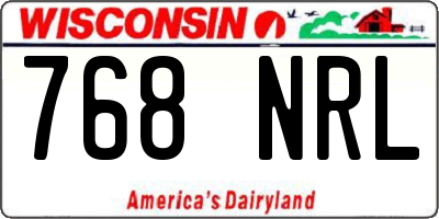 WI license plate 768NRL