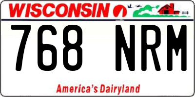 WI license plate 768NRM