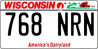WI license plate 768NRN