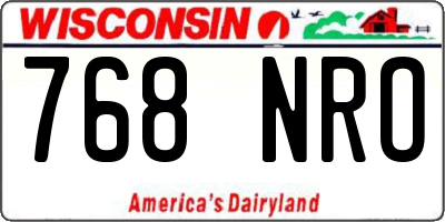WI license plate 768NRO