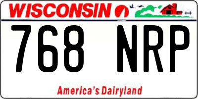 WI license plate 768NRP