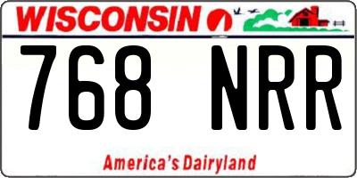 WI license plate 768NRR