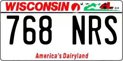 WI license plate 768NRS