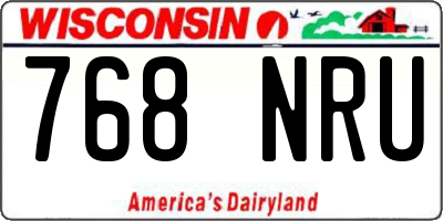 WI license plate 768NRU