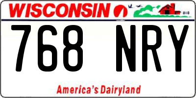 WI license plate 768NRY