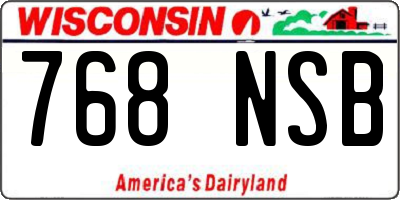 WI license plate 768NSB