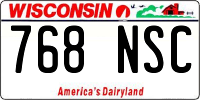 WI license plate 768NSC