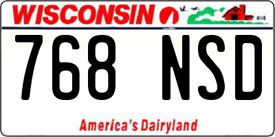 WI license plate 768NSD