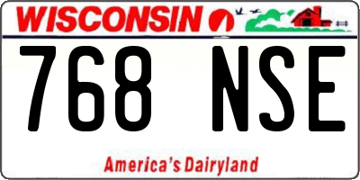 WI license plate 768NSE