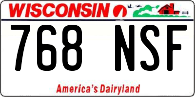 WI license plate 768NSF