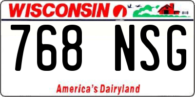 WI license plate 768NSG