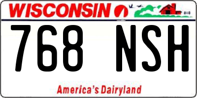 WI license plate 768NSH