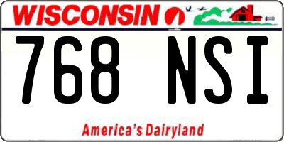 WI license plate 768NSI