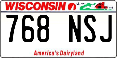 WI license plate 768NSJ