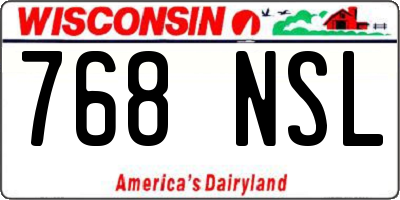 WI license plate 768NSL