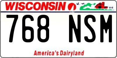 WI license plate 768NSM