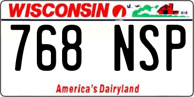 WI license plate 768NSP