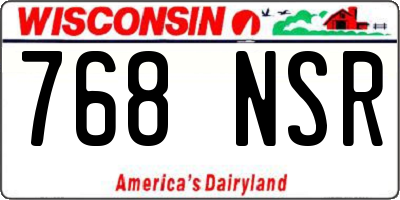 WI license plate 768NSR