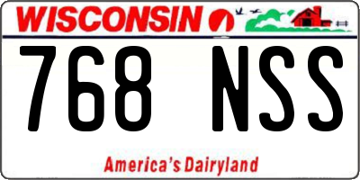 WI license plate 768NSS