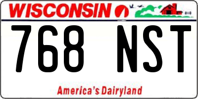 WI license plate 768NST