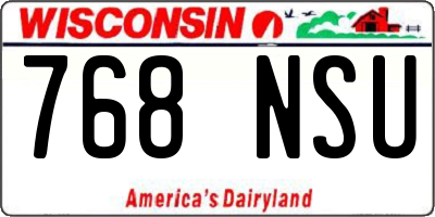WI license plate 768NSU