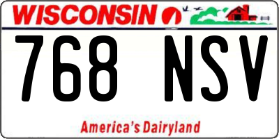 WI license plate 768NSV
