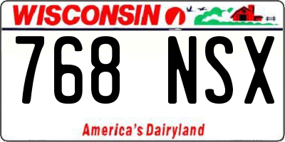 WI license plate 768NSX