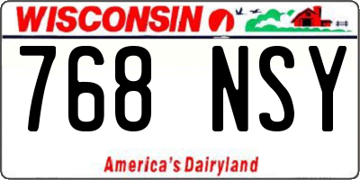 WI license plate 768NSY