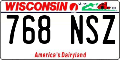 WI license plate 768NSZ
