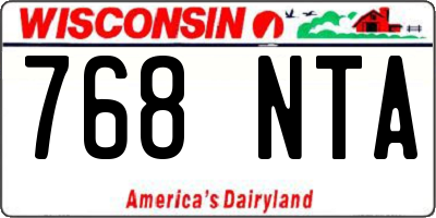 WI license plate 768NTA