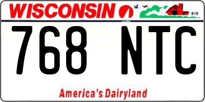 WI license plate 768NTC