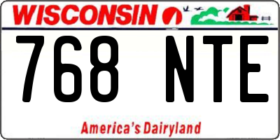 WI license plate 768NTE