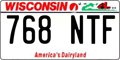 WI license plate 768NTF