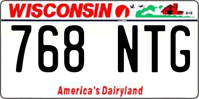 WI license plate 768NTG