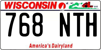 WI license plate 768NTH