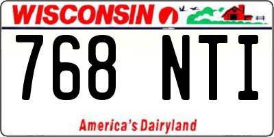WI license plate 768NTI