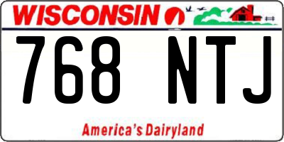 WI license plate 768NTJ