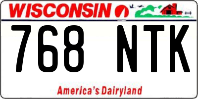 WI license plate 768NTK