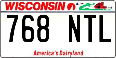 WI license plate 768NTL