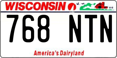 WI license plate 768NTN