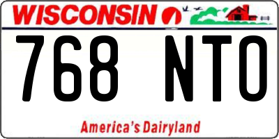 WI license plate 768NTO