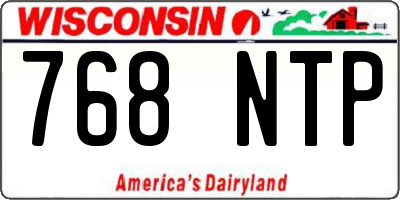 WI license plate 768NTP