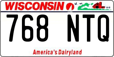 WI license plate 768NTQ