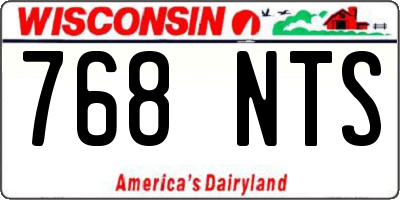 WI license plate 768NTS